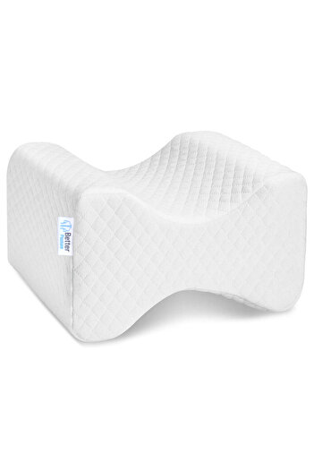 BETTER POSTURE Orthopedic Knee Pillow Made of Memory Foam Pro, White, 25 X 20 X 15 Cm