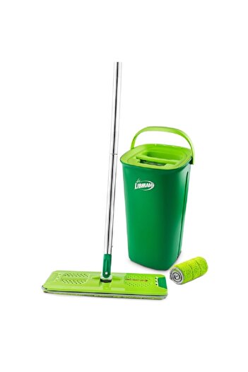Libman Rinse 'n Wring Microfiber Floor Mop and Bucket Set Green 5 Liter