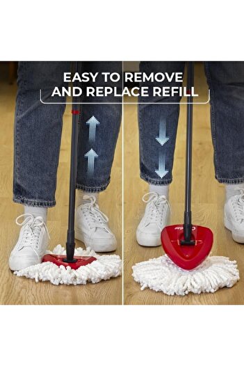 rexa Easy Wring Microfiber Spin Mop Refill White