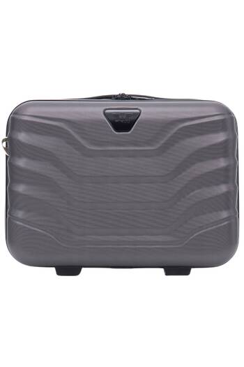 wings Peafowl Travel Case - Small ABS Cabin Bag for Airplanes, Dark Grey