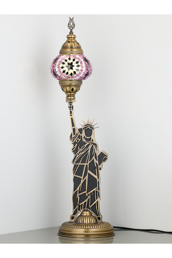 Demmex Decorative Table Lamp with Mosaic Stones - Statue of Liberty Design