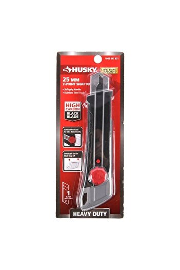 HUSKY Heavy-Duty 7-Point Snap Knife Silver and Black