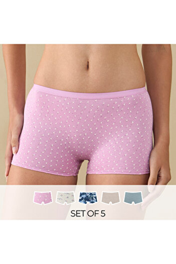 FAV Set of 5 - Assorted Boyleg Briefs with Elasticated Waistband