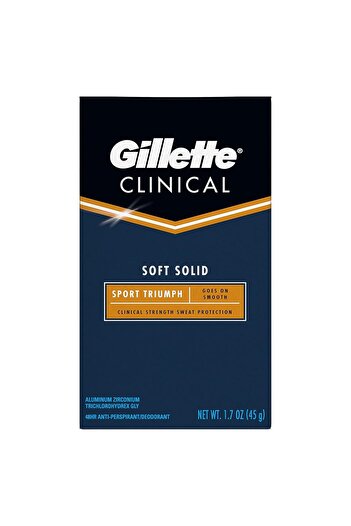 Gillette مزيل عرق كلينيكال سبورت مضاد للتعرق ٤٥ غرام - حماية من الروائح الكريهة لمدة ٧٢ ساعة والتحكم في العرق