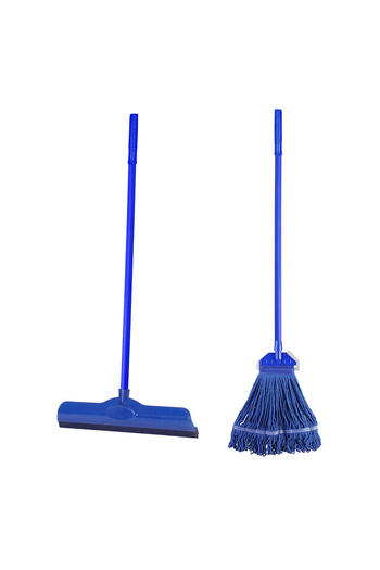 Blackstone 2-in-1 Cleaning Kit – Wet Mop & Floor Squeegee Set with 120cm Handle | Commercial Cleaning Tool