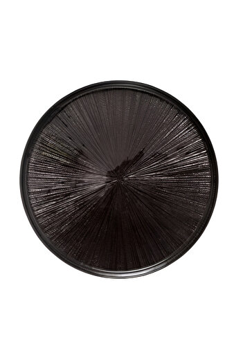 Secret de Gourmet Elegant Round Shaped Glass Astra Dinner Plate Black 28cm