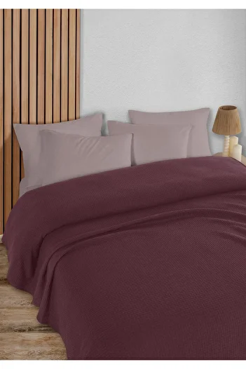 HomeBerry Adaline Dark Claret Red Single Pique Set 160 X 230 cm
