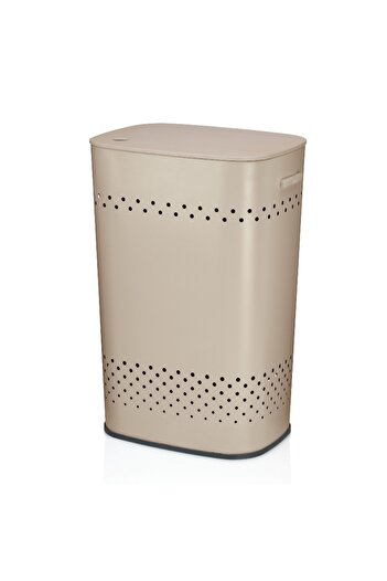 Kela Malaga chair laundry basket beige metal 39.5x29.5x57.5cm