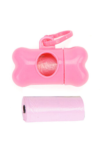 Ropet Set 2 role x 15 saci menajeri pentru fecale si dispenser, pentru caini si pisici, Roz