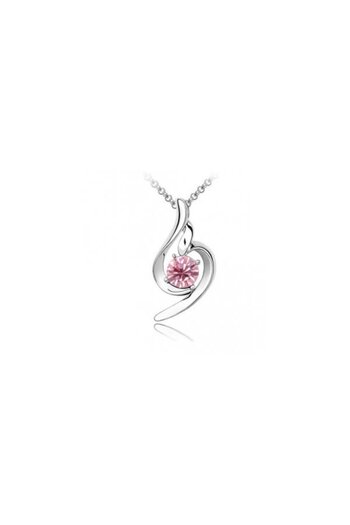 Kelan 925 Silver Plated Women's Necklace With Pink Fairy Pendant – Delicate Jewelry