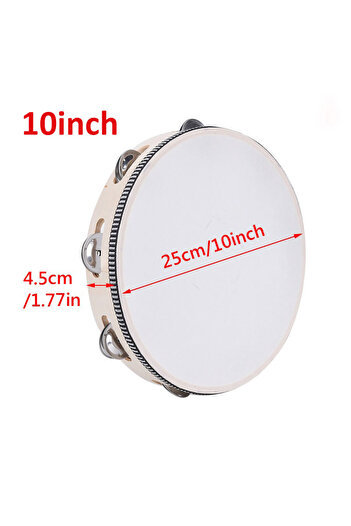 Choice Y01099-10inch 1Pc Wooden Tambourine 4/6/8/10-Inch White Rim with Metal Jingles Musical Percussion In