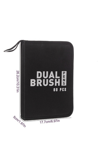 Choice B-60 CD bag 60/120 color Dual Brush Tip Markers Set Double-headed Washable Soft Brush Pens With Blac