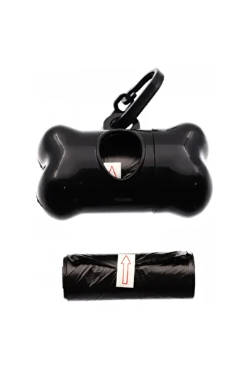 Ropet Set of 2 rolls x 15 waste bags and dispenser, for dogs and cats, Black