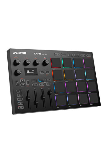 Choice black EMP16 MIDI Pad Controller Beat Maker Machine With Bluetooth, 16 RGB Velocity Sensitive Beat Pa