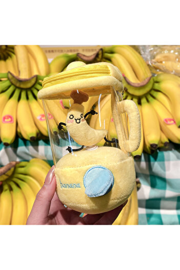 Choice Yellow Cute Fruit Juicer Doll Fun Drawstring Turn Watermelon Plush Doll Soft Stuffed Doll Keychain P