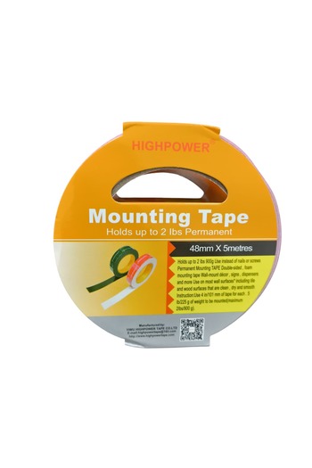 HIGH POWER Double-Sided Strong Adhesive Tape – 48mm Wide x 5 Meters Long – Heavy Duty Mounting Tape.