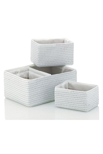 Kela RIMOSSA basket set 5 pcs, white plastic