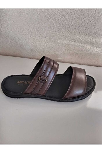 ARONA Kuzu Leather Brown Slippers