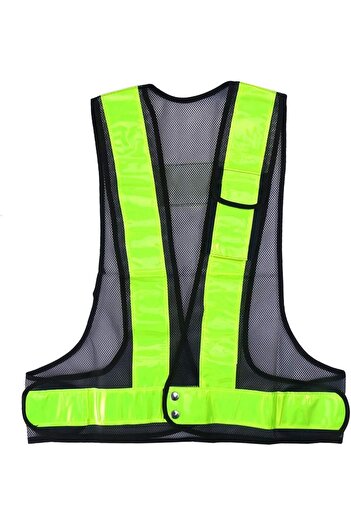 Generic V-Shaped Reflective Safety Vest - High Visibility Vest for Maximum Safety , Black&Green.