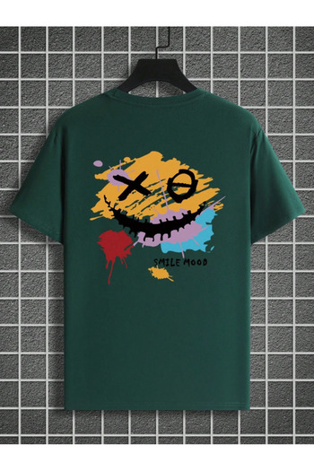 COHERENT Unisex Men/Women Smile Custom Printed Oversize Cotton T-Shirt