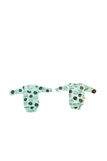 Nayinom Cute Teddy Bear Printed Long Sleeve Unisex Baby Bady