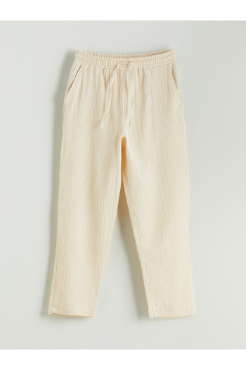 LC Waikiki Elastic Waist Textured Muslin Women's Trousers