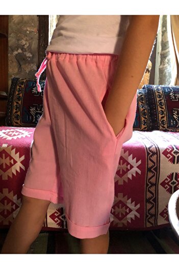 Terry Linen Pocket Girl's Shorts