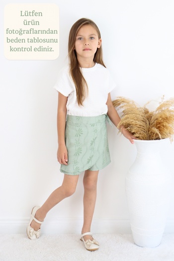 FESSHERA KİDS 🌸 Girl's Shorts Skirt – Comfortable Fit with Bow Pattern |   For Casual & Stylish Combinations 🌸