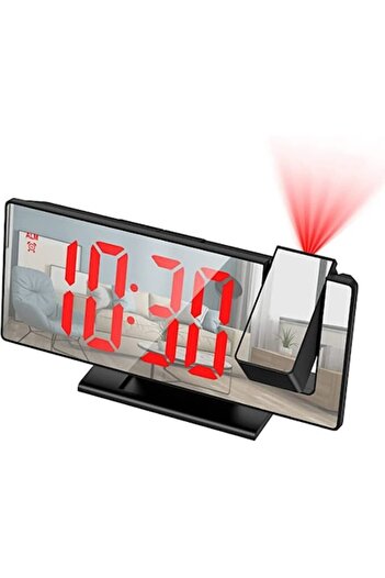OEM Multifunctional LED digital alarm clock with mirror and projection on ceiling or wall, Black