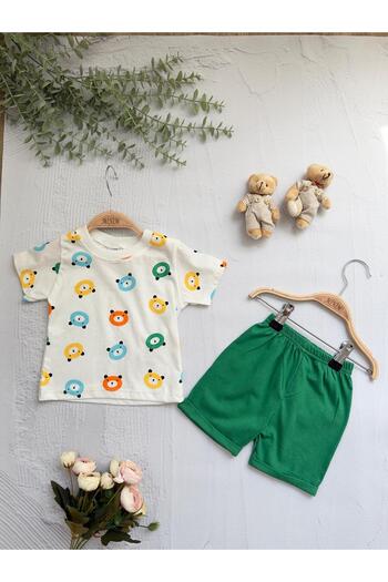 Minim Teddy Bear Printed Top and Bottom Set