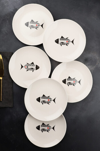 Porselen Diyarı Fish Fish 6 Piece Ceramic 21 cm Cake Plate