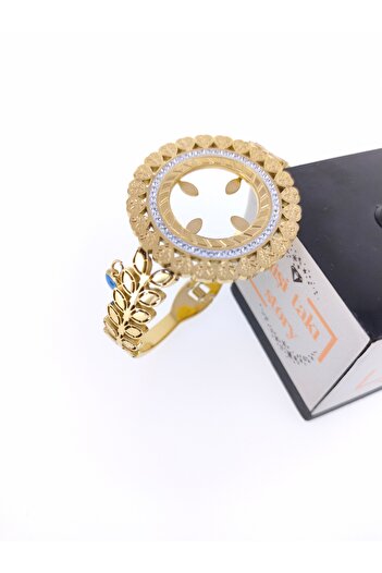 elisitakistory Steel Handcuff for Half Gold Wear 100% Stainless Steel Bracelet