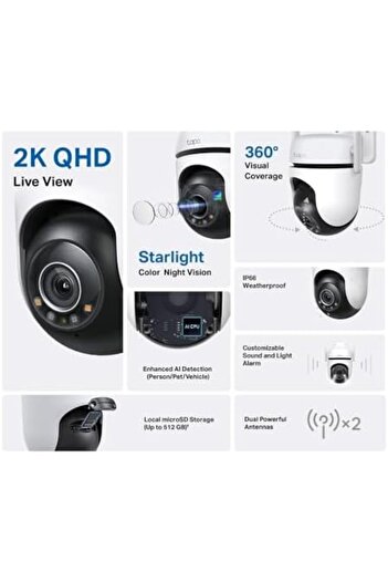 tapo TP-Link Tapo Outdoor Pan/Tilt Security Wi-Fi Camera with Smart Motion Tracking, IP66 Weatherproof, M