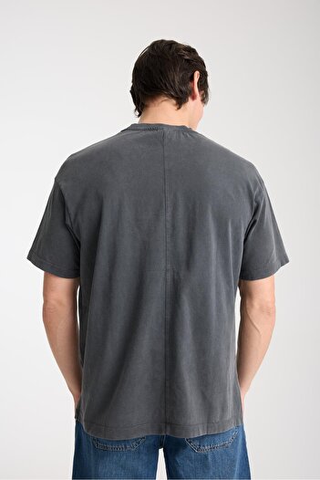 Store Men's Cotton Crew Neck Oversize T-Shirt - Summer Comfortable and Trendy Style