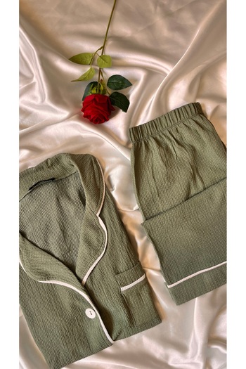 beshineunderwear Khaki Wrinkle Shorts Pajama Set