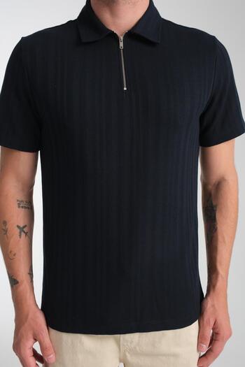 Store 100% cotton men's zipper detailed t-shirt - soft and basic daily use