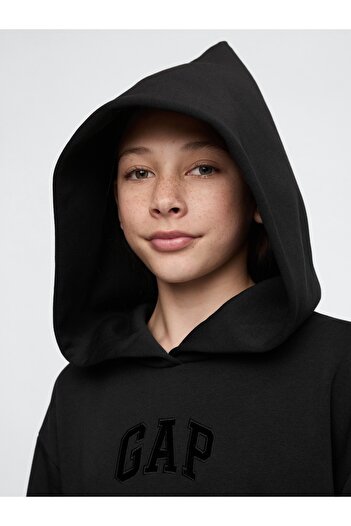 GAP Kız Çocuk Siyah Wicked Gap Logo Vintage Soft Sweatshirt Elbise