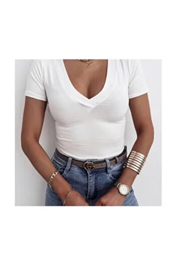 Generic White V Neck T-Shirt