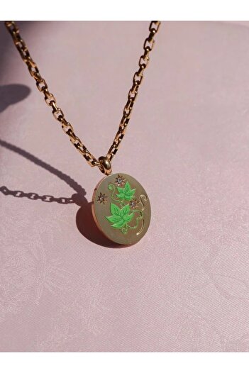 Reorah Collection Vintage Leaf Steel Necklace