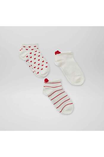 KIABI Pack of 3 pairs of ankle socks RED