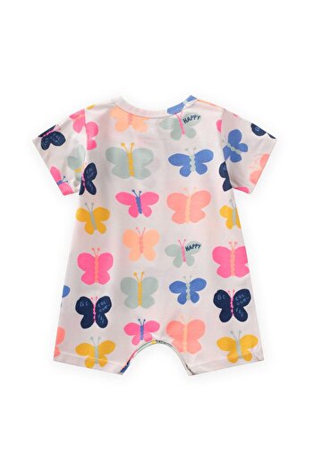 Cigit Patterned Jumpsuit 0-3 Years Butterfly Pattern