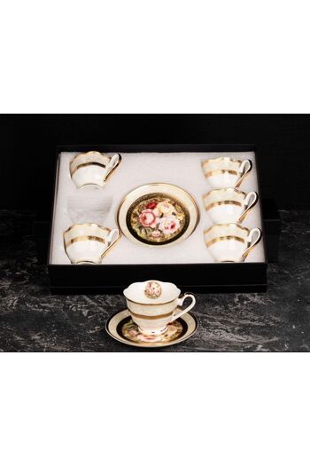 TOHFAT-AL MAIDAH Luxury golden rose Turkish coffee cup set