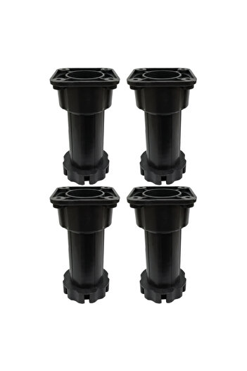 Adem Koç 10-15 cm Adjustable Round Kitchen Cabinet Leg Including Mounting Screws Black (4 Pcs)