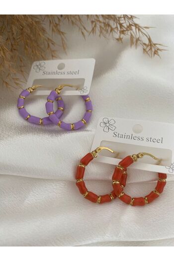 stainless steell Colorful ring steel earrings