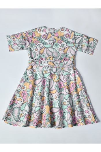 Bella Moda By Styli All-Over Print Short Sleeve Cotton Dress