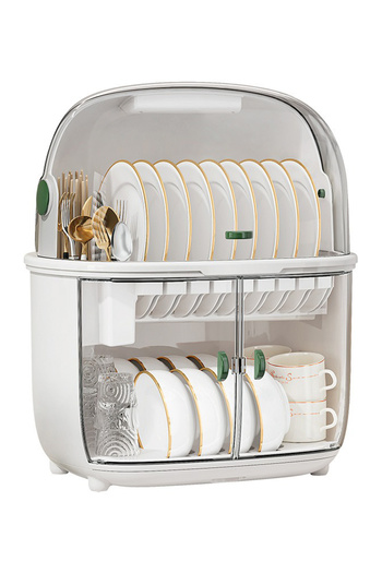 sharpdo Home Kitchen Utensil Drain Storage Box with Drain Rack 37.8*28.3*44.3CM
