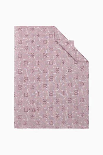 FİVESCARF Pink Relax Leaf Shawl
