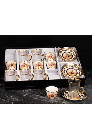 TOHFAT-AL MAIDAH Luxury gold Romeo and Juliet tea set + piece