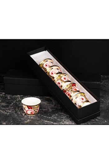 TOHFAT-AL MAIDAH 6-piece coffee cups, luxurious golden rose