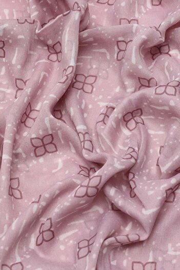 FİVESCARF Pink Relax Leaf Shawl